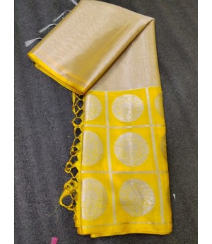 Pure Tissue Silk Banarasi Saree With Silver Zari Weave