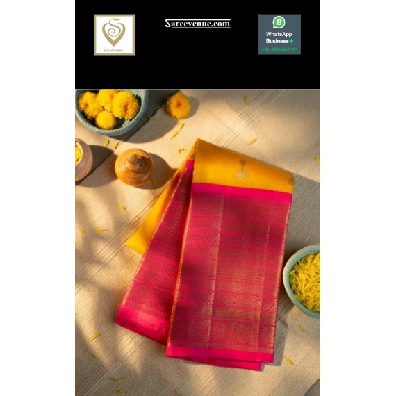 Gold Banarasi Silk Saree All Over Jhumka Pattern Weave With Wide Gold Zari Brocade