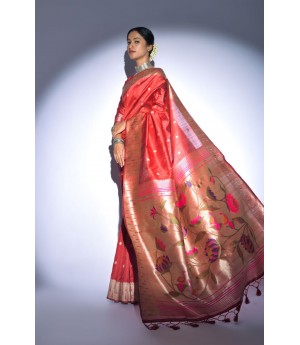 Pure Banarasi Paithani Silk All Over Zari Weaved Saree
