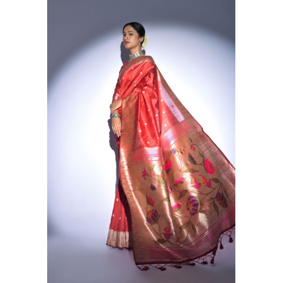 Pure Banarasi Paithani Silk All Over Zari Weaved Saree