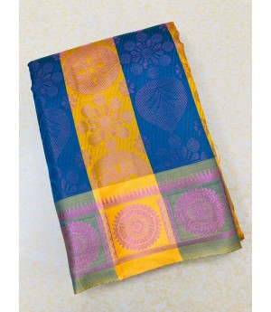 Turquoise Gold Patta Banarasi Silk All Over Zari Weaved Saree