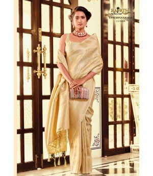 Lemon Kanjivaram Silk All Over Rich Zari Weaved Body Pallu Border Saree