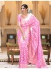 Baby Pink Banarasi Soft Silk All Over Rich Zari Weaved Body Pallu Border Saree